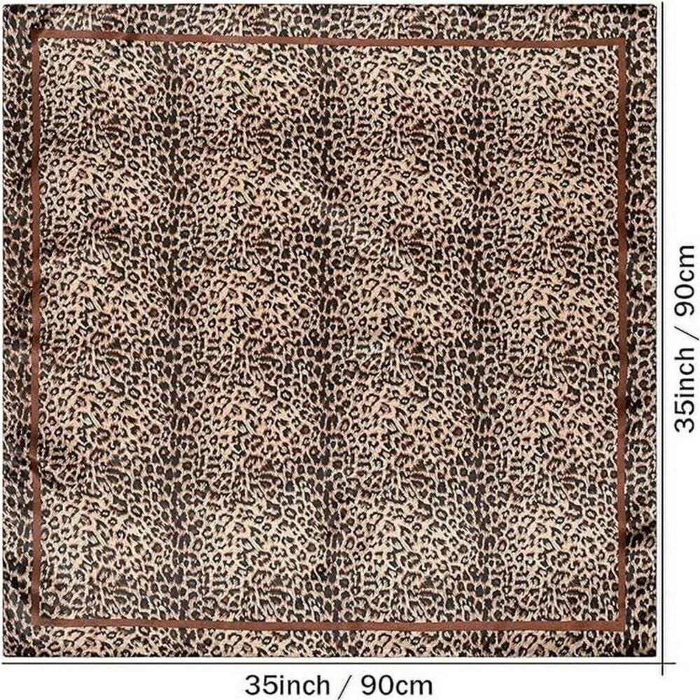 Leopard Print Silk Scarf Bandana - Picture 7 of 7